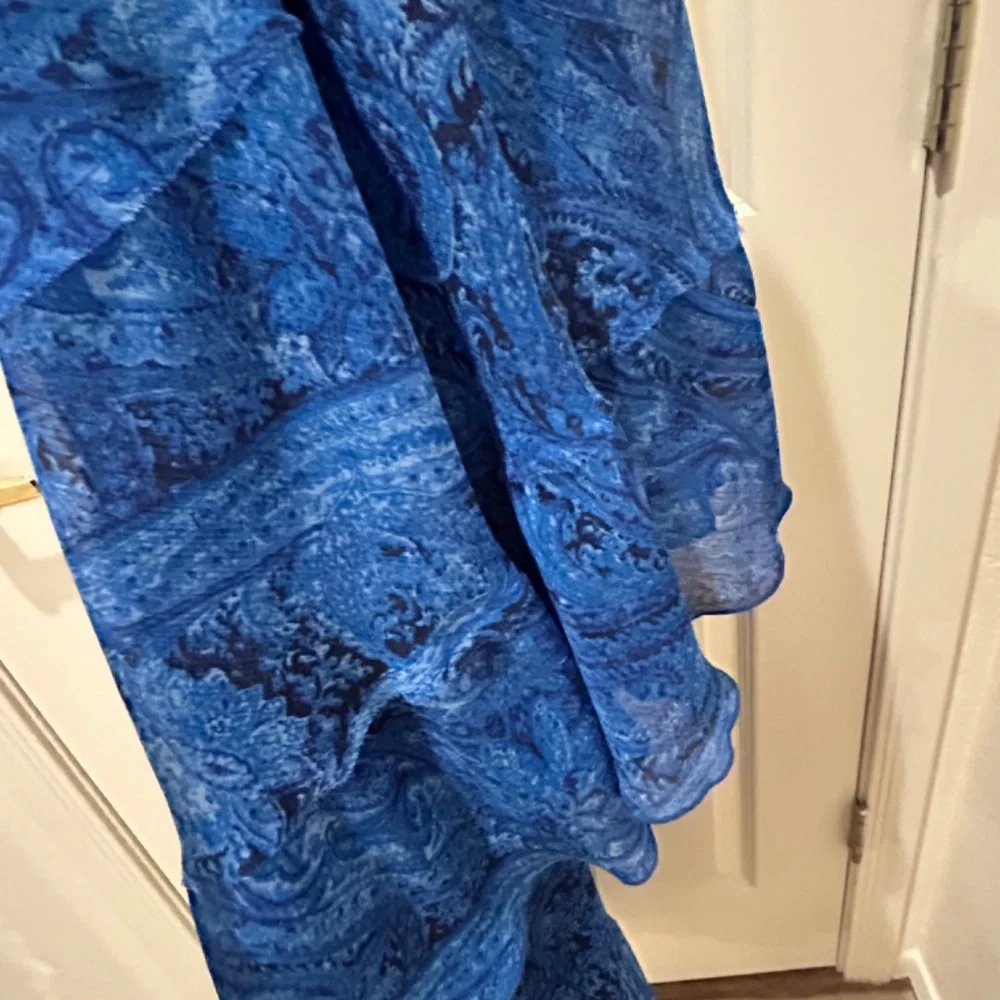Jones Maxi Dress Womens 16 Blue Tiered Boho Party Dress - Picture 3 of 6
